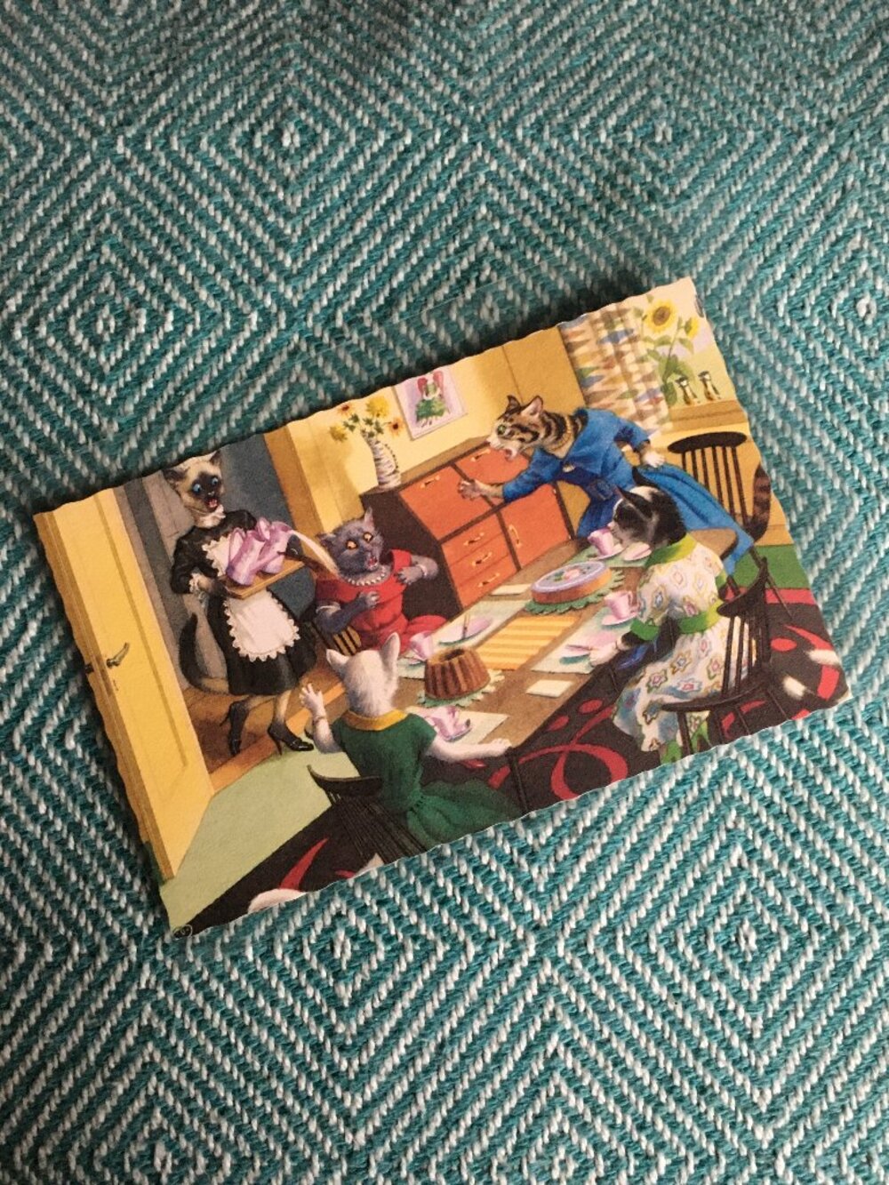 Vintage Alfred Mainzer Anthropomorphic Spilled Tea Postcard
